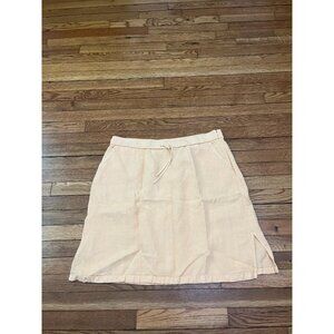 Talbots Women's Irish Linen Skirt Yellow Mini Stretch Plus Size 18 Casual